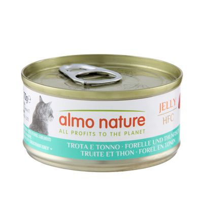 Almo Nature Hfc Jelly pstrąg, tuńczyk w galaretce adult 70 g × 24