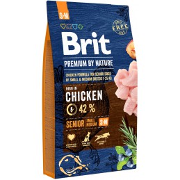 Brit By Nature kurczak senior małe rasy, średnie rasy 8 kg