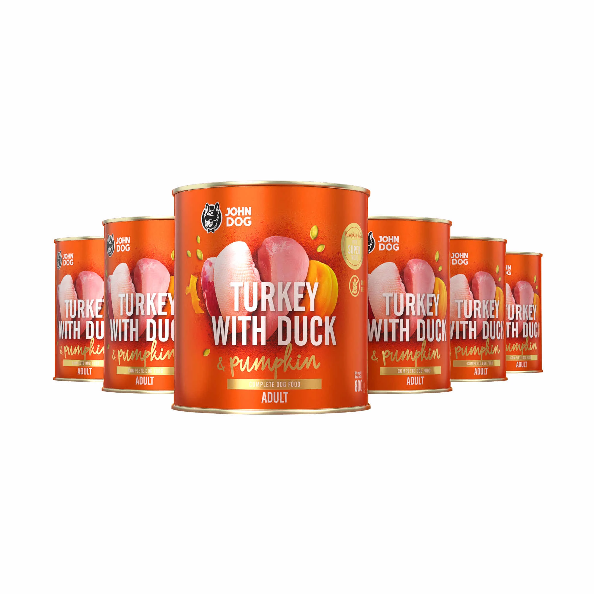 John Dog Pumpkin Line indyk, kaczka adult 800 g × 6