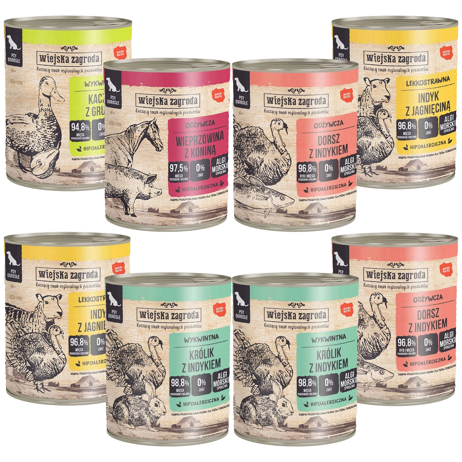 Wiejska Zagroda mix smaków 800 g × 8