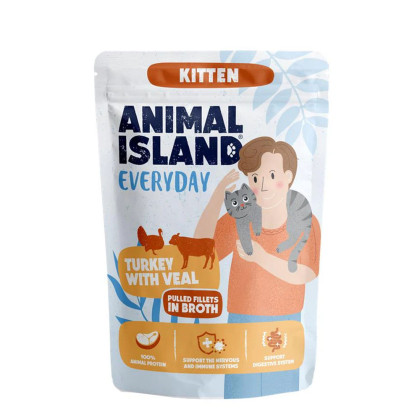 Animal Island Everyday indyk z cielęciną w bulionie kitten 85 g