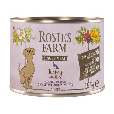 Rosie's Farm Single Meat indyk adult 195 g × 6