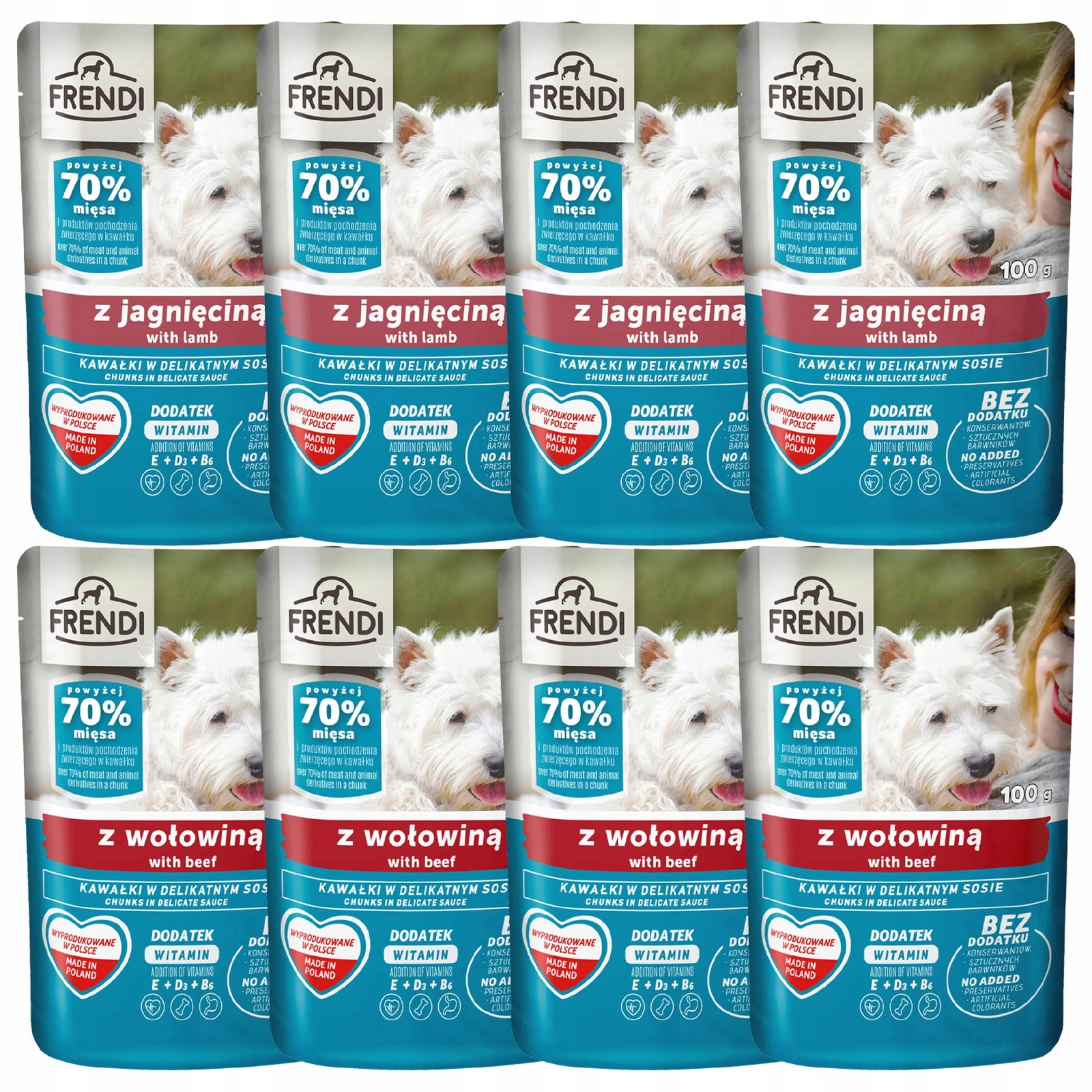 Pet Republic Frendi jagnięcina, wołowina 100 g × 8