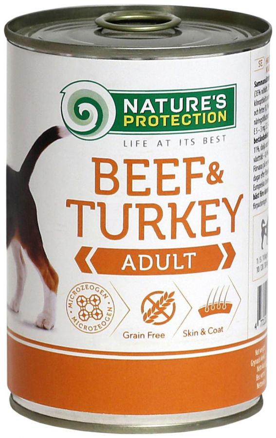 Nature's Protection wołowina, indyk adult 400 g