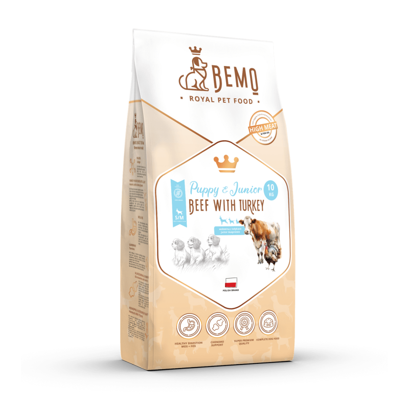 Bemo Puppy & Junior wołowina, indyk puppy 10 kg