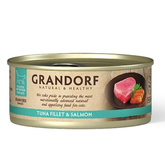 Grandorf tuńczyk, łosoś kawałki 70 g