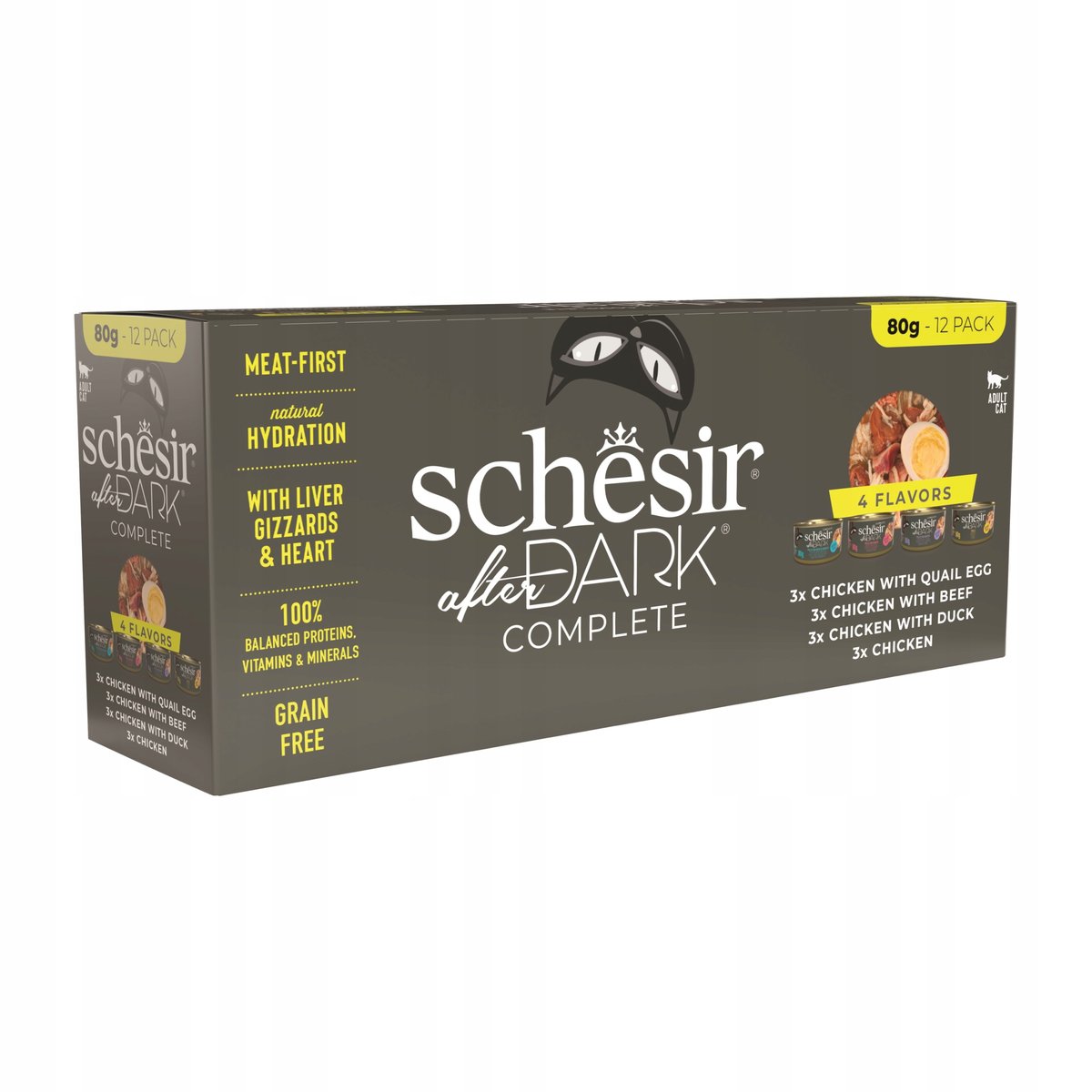 Schesir After Dark mix smaków w bulionie adult 80 g × 12
