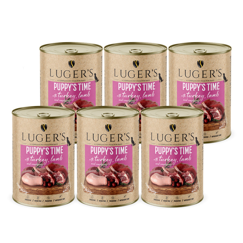 Luger's Puppy's Time indyk, jagnięcina puppy 400 g × 6