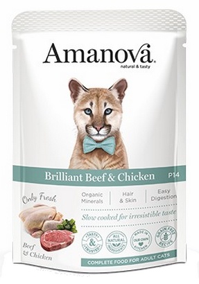 Amanova Brilliant Sterilised Light kurczak, wołowina adult 85 g