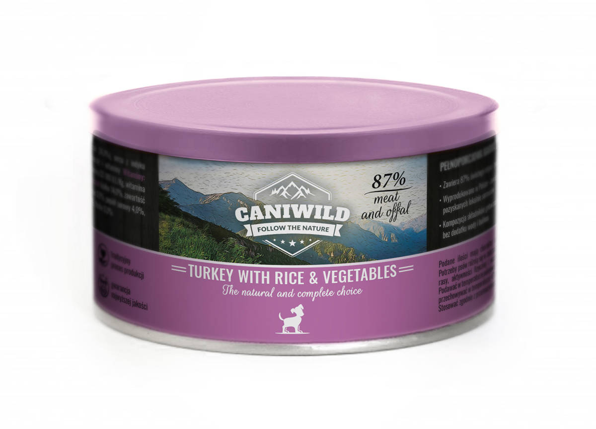 Caniwild indyk z ryżem junior 410 g