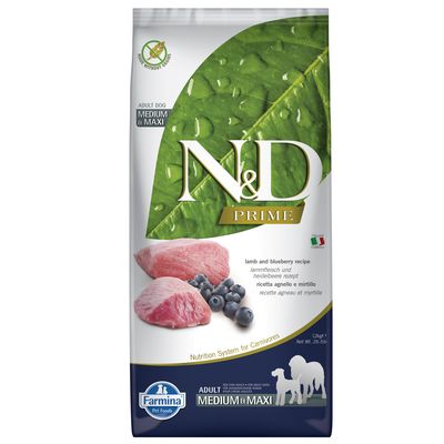 Farmina N&D Grain Free jagnięcina i borówka adult średnie i duże rasy 12 kg × 2