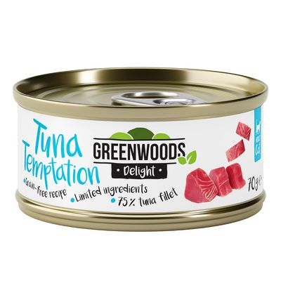 Greenwoods Delight tuńczyk w bulionie adult 70 g × 48