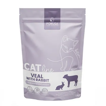 Pokusa CatLine cielęcina, królik kitten 1 kg