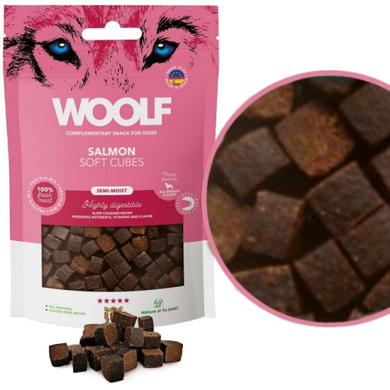 Woolf Soft Cubes łosoś 100 g