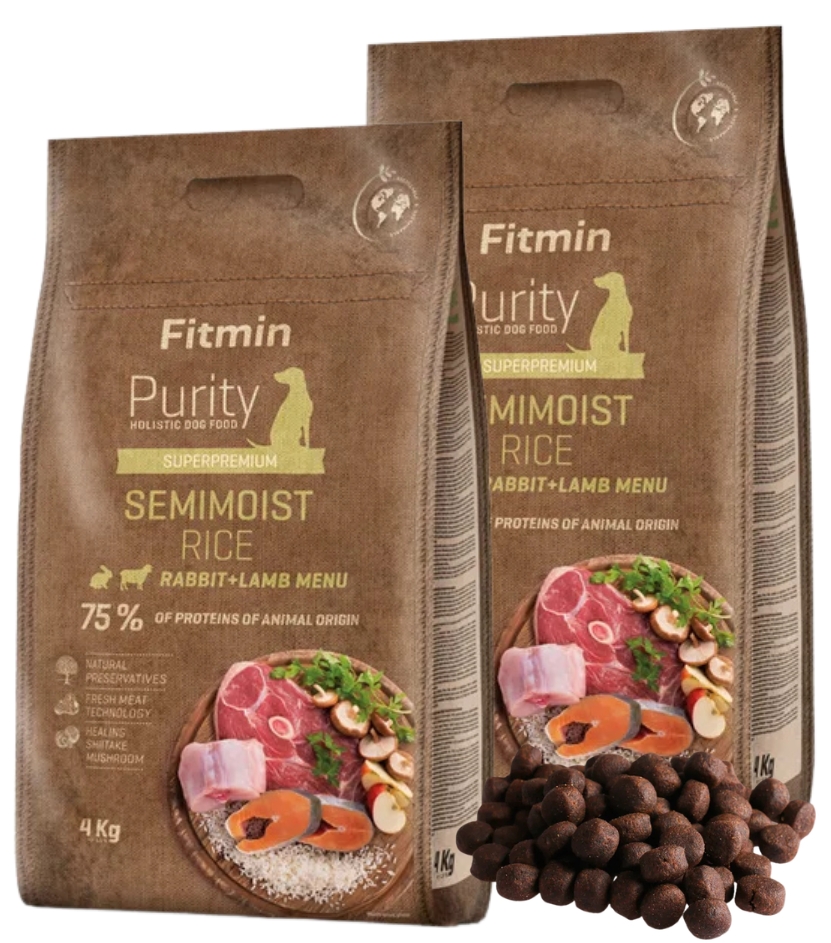 Fitmin Purity Semimoist jagnięcina, królik 4 kg × 2