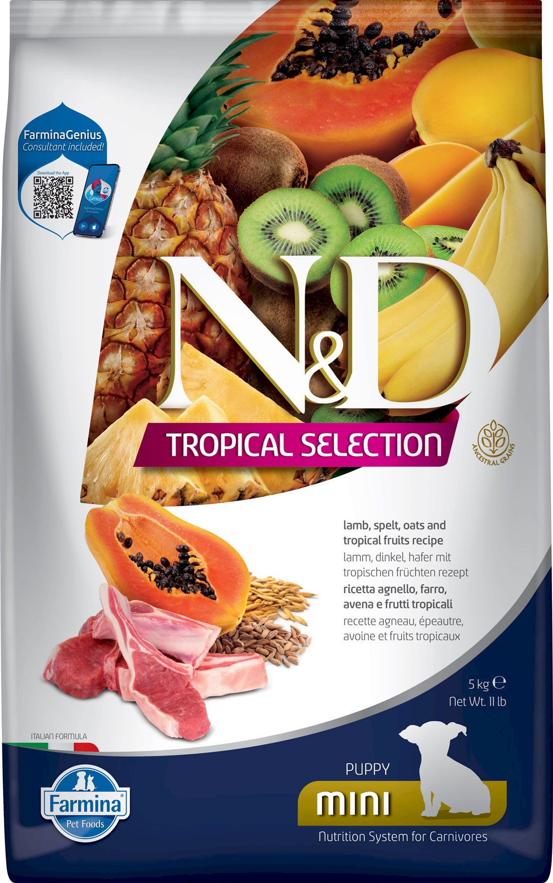 Farmina N&D Tropical Selection jagnięcina puppy małe rasy 5 kg