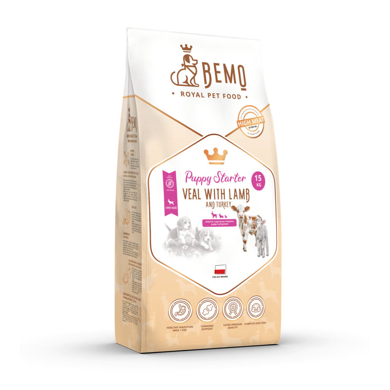 Bemo Puppy Starter cielęcina, indyk, jagnięcina puppy 15 kg