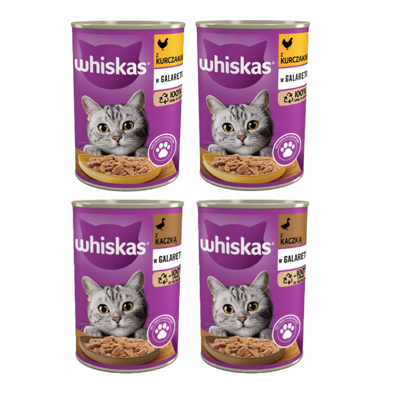 Whiskas mix smaków w galaretce adult 400 g × 4
