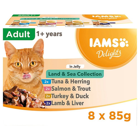 IAMS Delights mix smaków w galaretce adult 85 g × 8