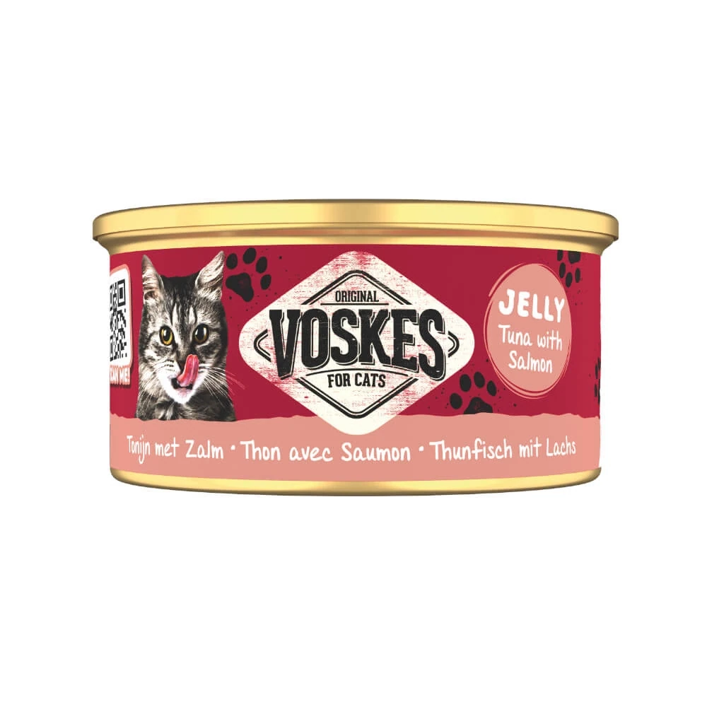 Voskes tuńczyk, łosoś w galaretce adult 85 g