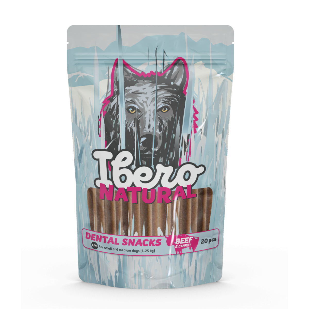 Ibero Natural Dental Snacks wołowina adult średnie rasy 24 g × 20