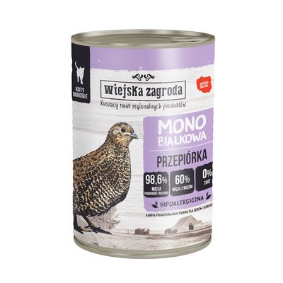 Wiejska Zagroda Cat Monoprotein przepiórka 400 g × 12
