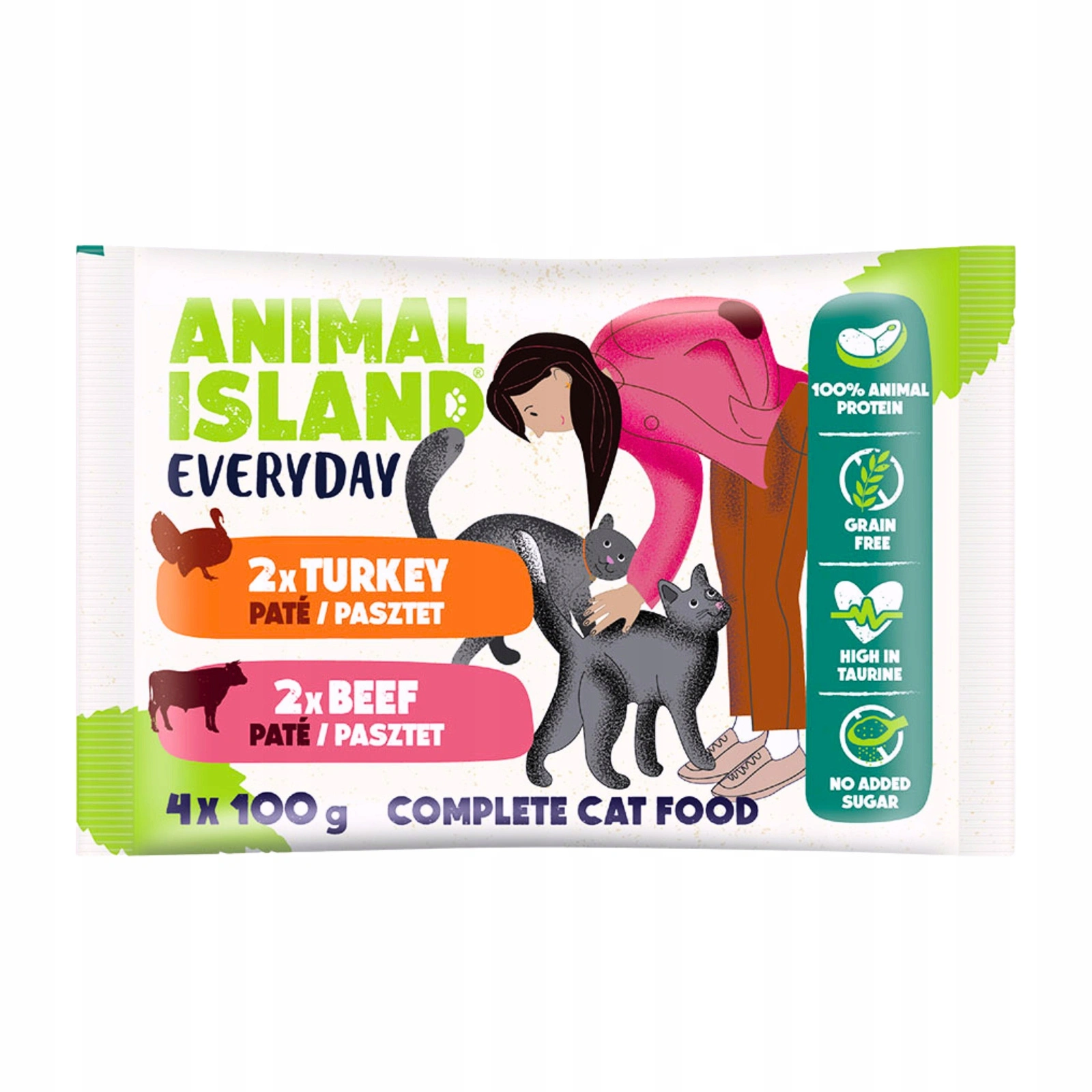 Animal Island Everyday Skin & Coat indyk, wołowina pasztet adult 100 g × 4