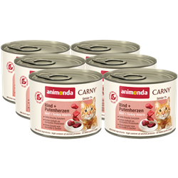 Animonda Carny Sensitive indyk, wołowina kawałki senior 200 g × 6