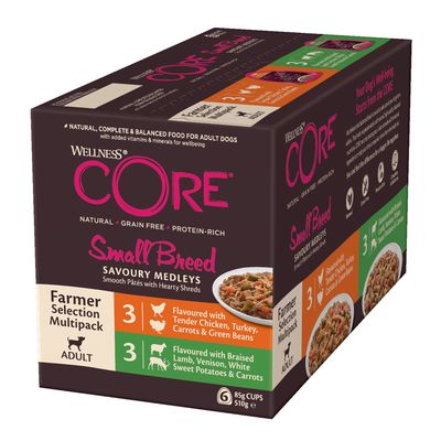 Wellness CORE Savoury Medleys indyk, jagnięcina, kurczak adult małe rasy 85 g × 6