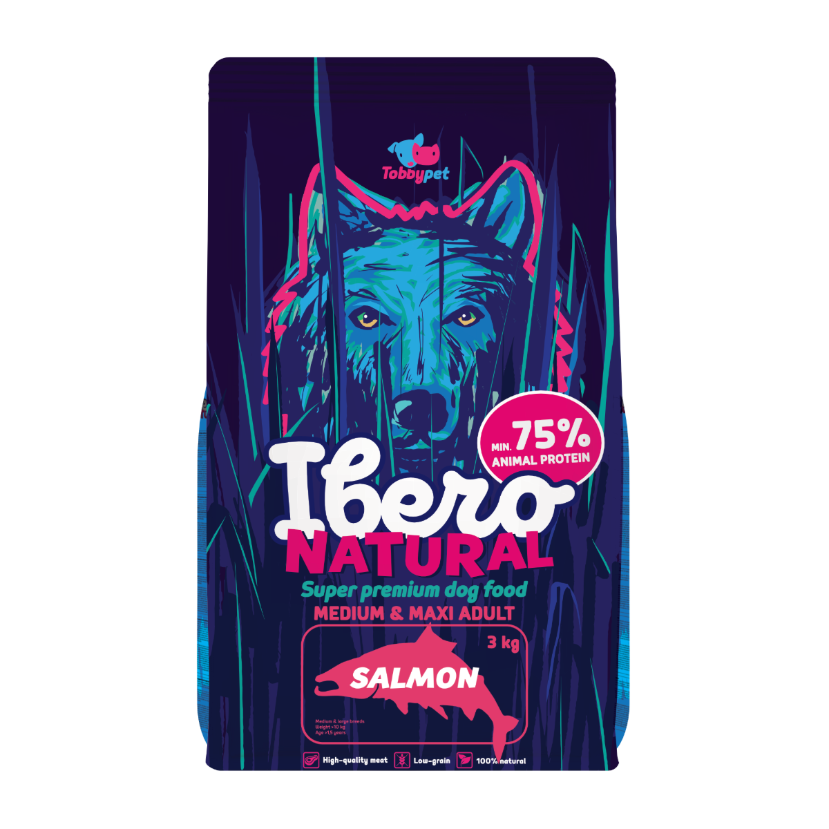 Ibero Natural łosoś adult średnie rasy, duże rasy 3 kg