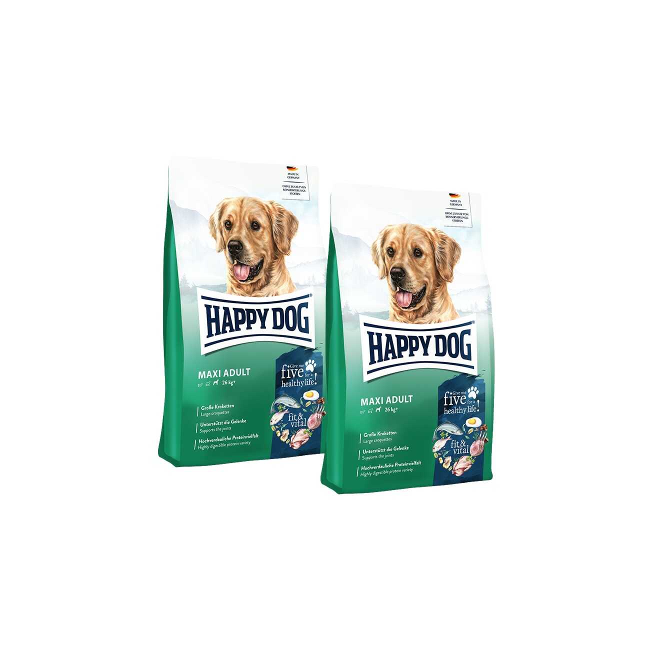 Happy Dog Supreme Fit & Vital drób, jagnięcina, łosoś adult duże rasy 14 kg × 2