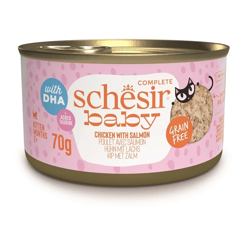 Schesir Baby kurczak, łosoś kawałki kitten 70 g