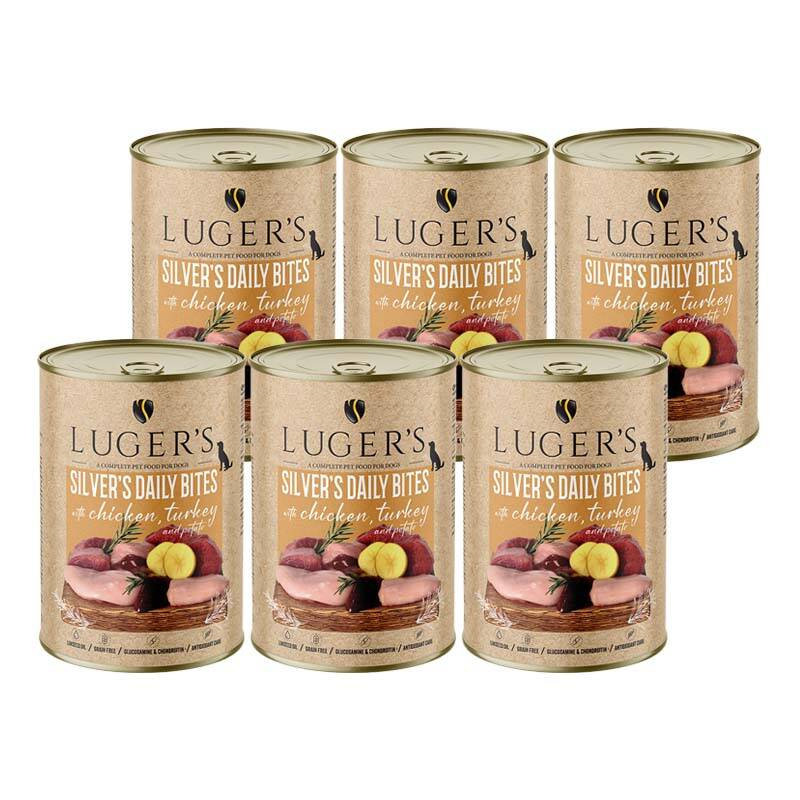 Luger's Silver's Daily Bites indyk, kurczak senior 400 g × 6
