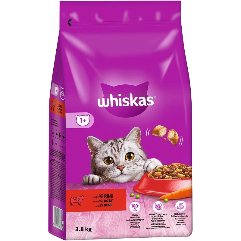 Whiskas wołowina adult 3,8 kg