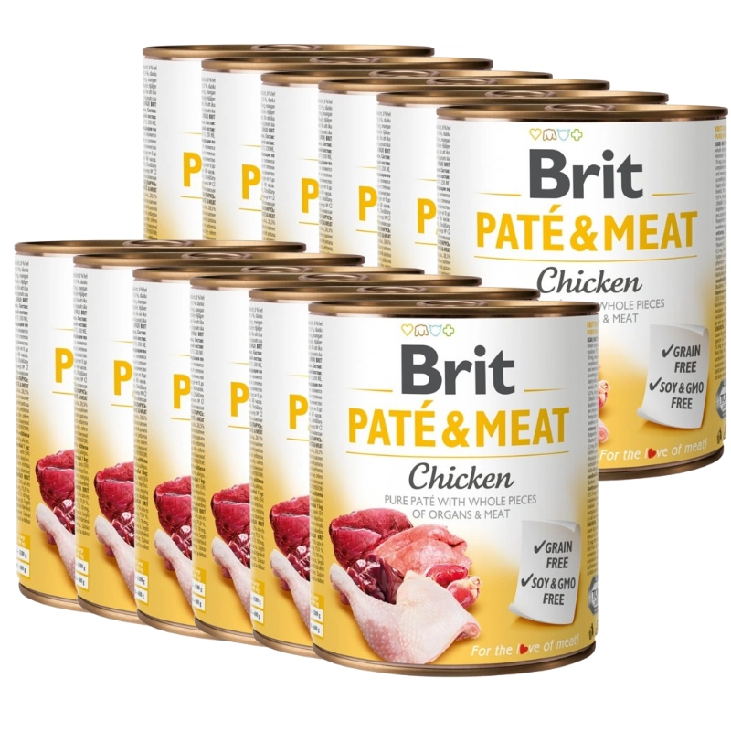 Brit Pate & Meat kurczak, wołowina 800 g × 12