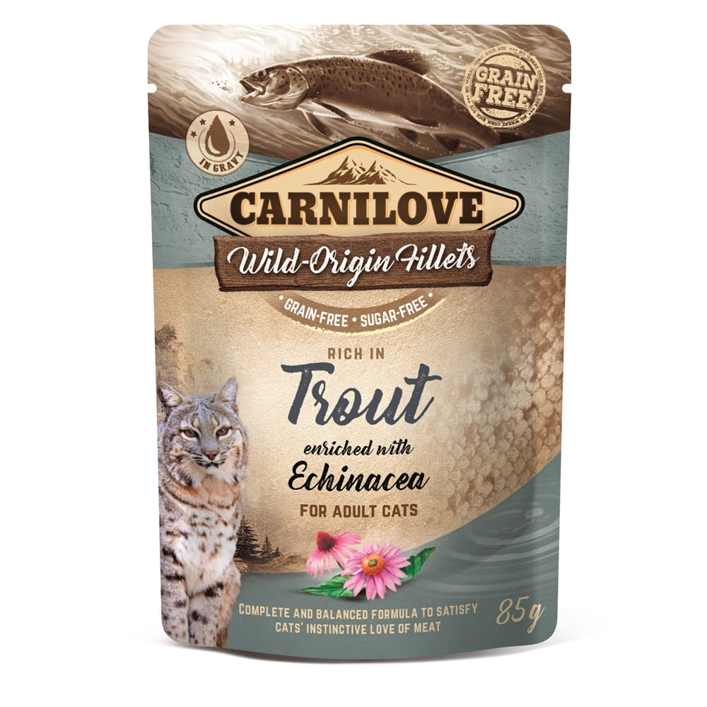 Carnilove Wild-Origin Fillets pstrąg kawałki adult 85 g