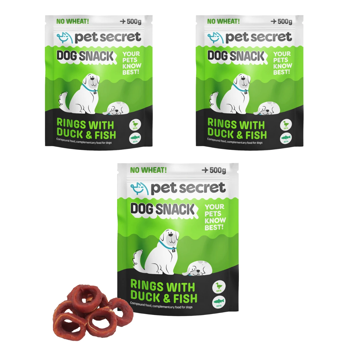 Pet Secret kaczka, ryba 500 g × 3
