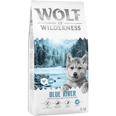 Wolf of Wilderness Blue River łosoś junior 12 kg