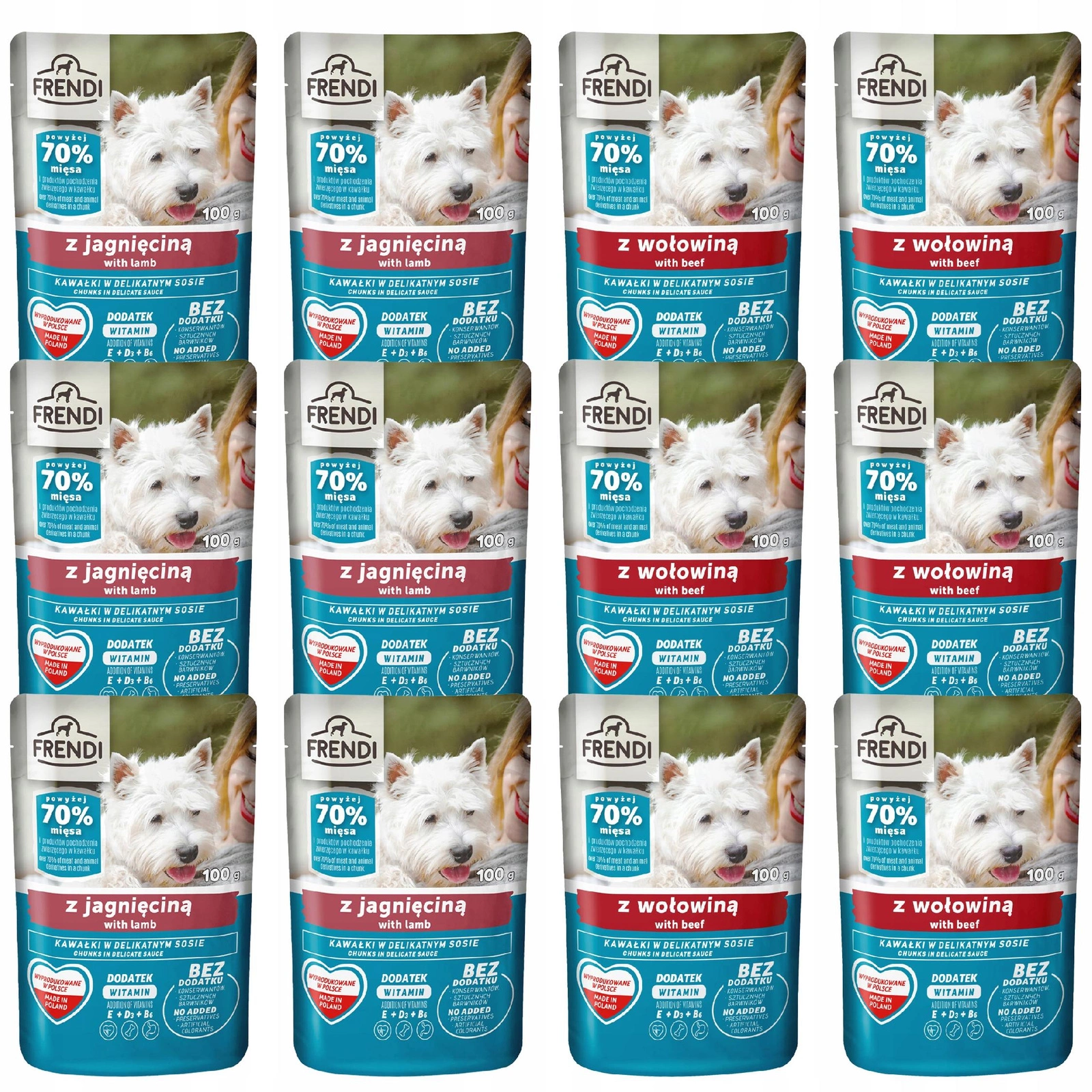 Pet Republic Frendi jagnięcina, wołowina 100 g × 12