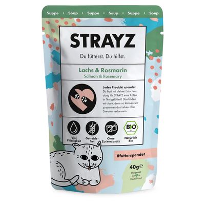 STRAYZ łosoś w bulionie adult 40 g × 14