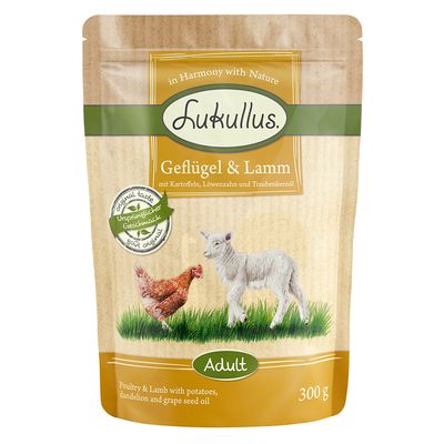 Lukullus Natural drób, jagnięcina adult 300 g × 24