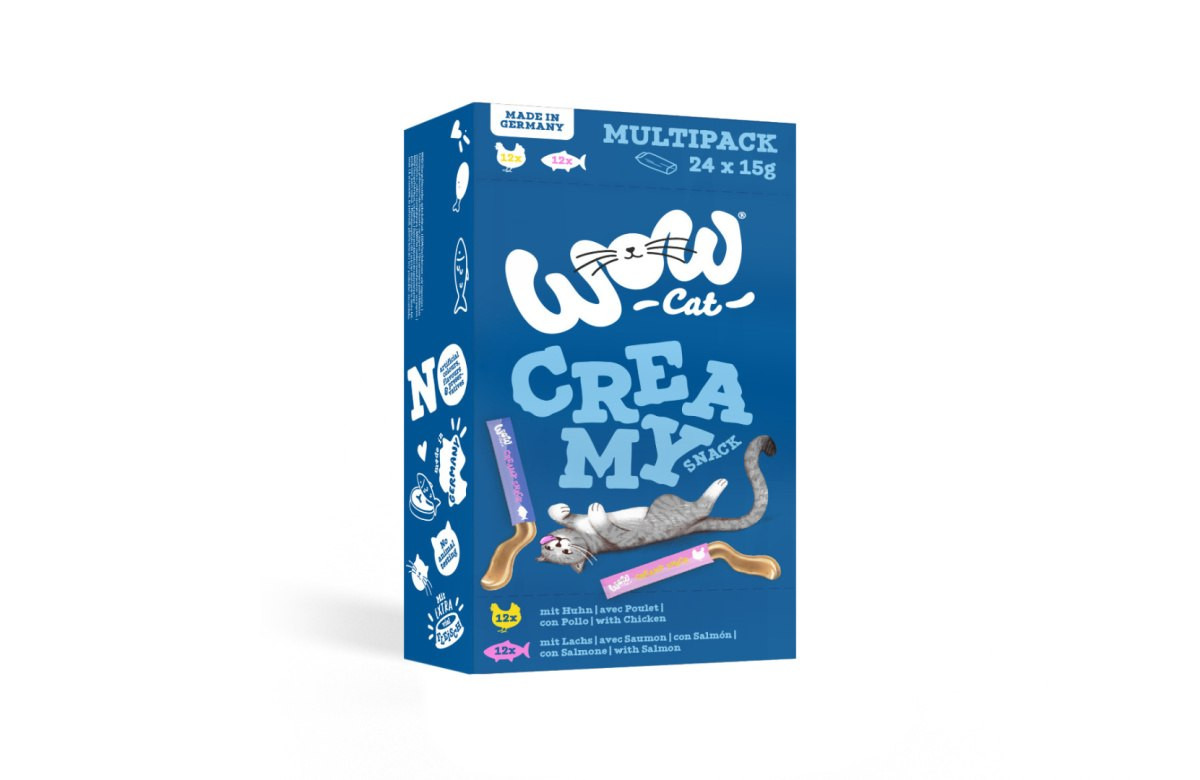 WOW Cat Creamy Snack mix smaków 15 g × 24