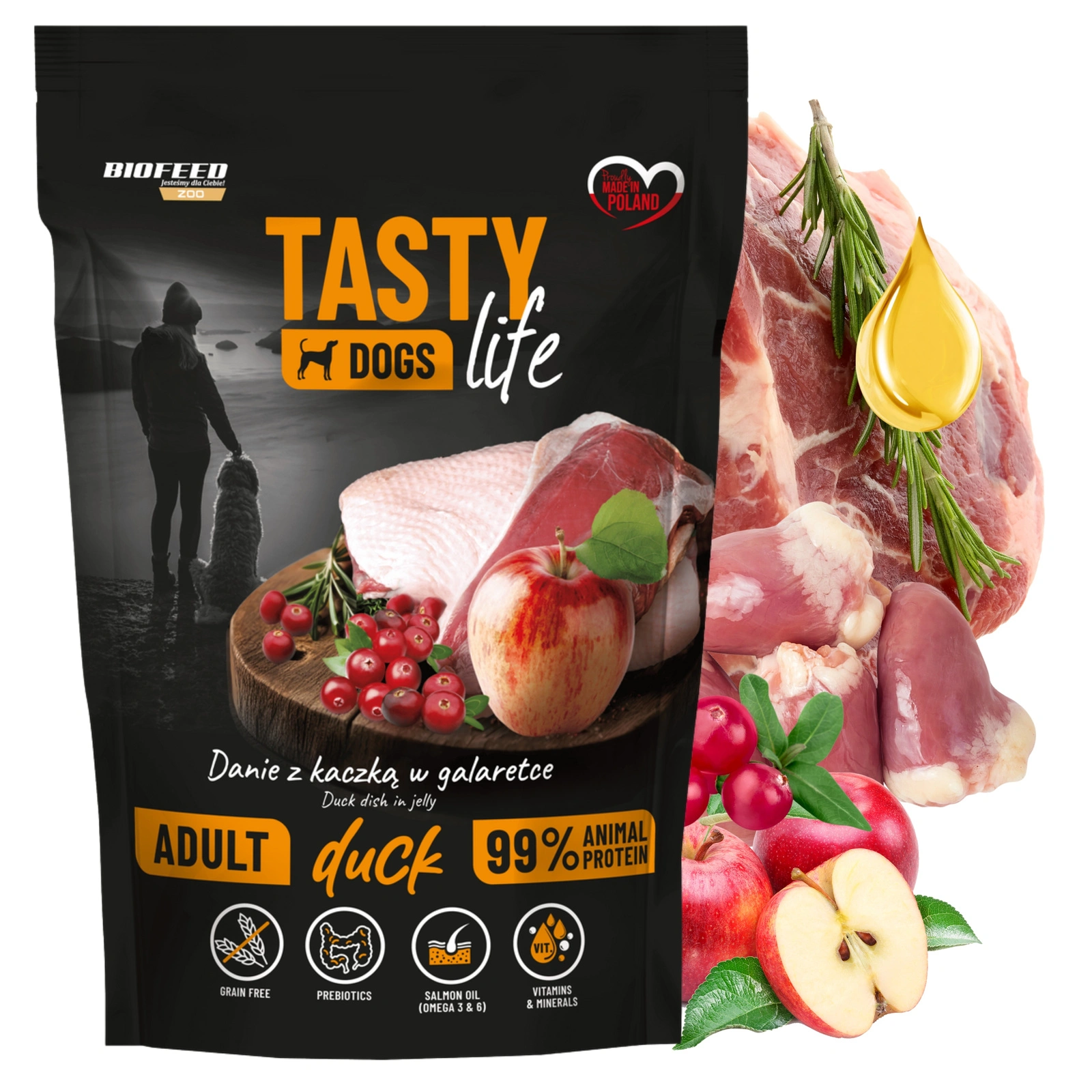 BioFeed Tasty Dogs Life kaczka adult 500 g