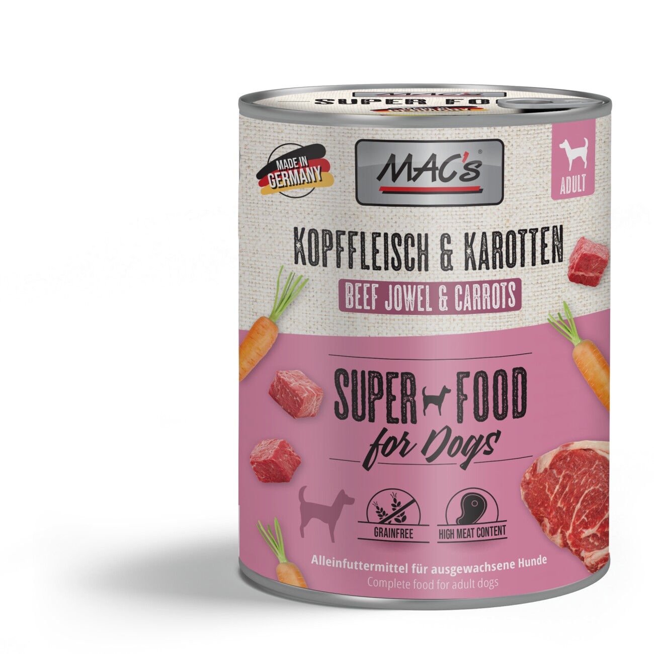 MAC's wołowina z marchew adult 800 g × 6