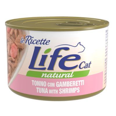 Life Cat Le Ricette Mobility, Skin & Coat krewetki, tuńczyk w bulionie adult 150 g × 4
