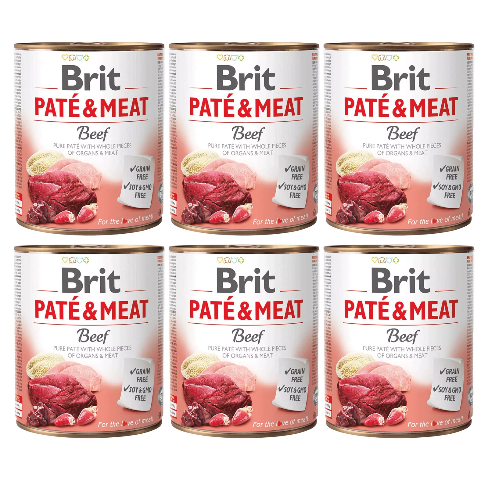 Brit Pate & Meat wołowina 800 g × 6