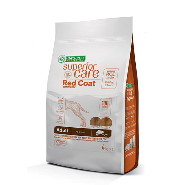 Nature's Protection Red Coat kryl, łosoś z batatem, grochem, ziemniakiem adult 4 kg
