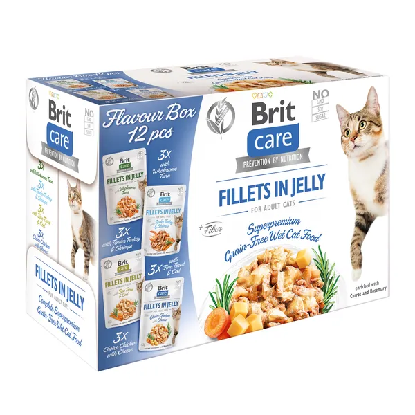 Brit Care mix smaków w galaretce adult 85 g × 12