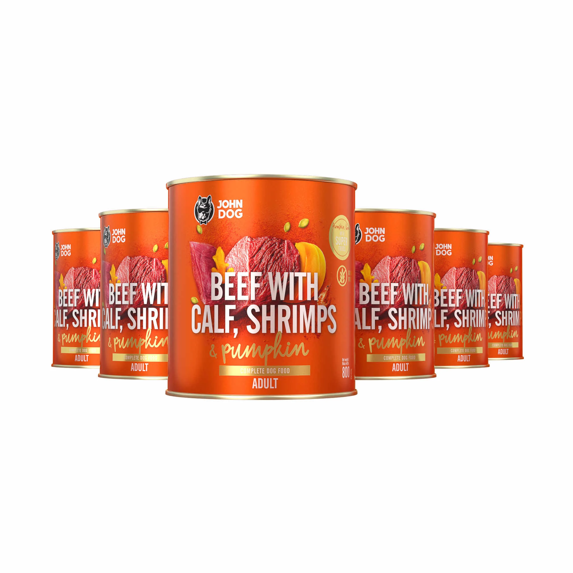 John Dog Pumpkin Line cielęcina, krewetka, wołowina adult 800 g × 6