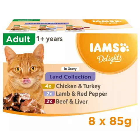 IAMS Delights mix smaków w sosie adult 85 g × 8